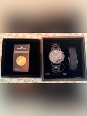 Original Grain Black Men's 11th anniversary Chronograph Watch with Black Strap